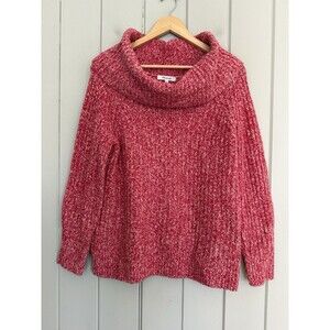 Madewell Merino Wool Blend Off Shoulder Sweater Blush Marled Red S Small NT603
